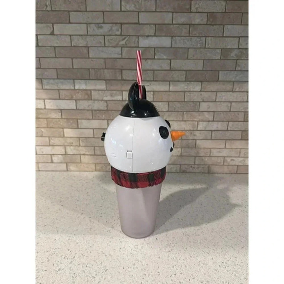 Disney Parks Holiday Snowman Mickey Mouse Hat Light Up Tumbler Sipper Cup - Picture 4 of 4